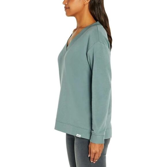 Orvis Cloud V-Neck Dropped Shoulders Sweatshirt Blue Medium - Picture 2 of 7